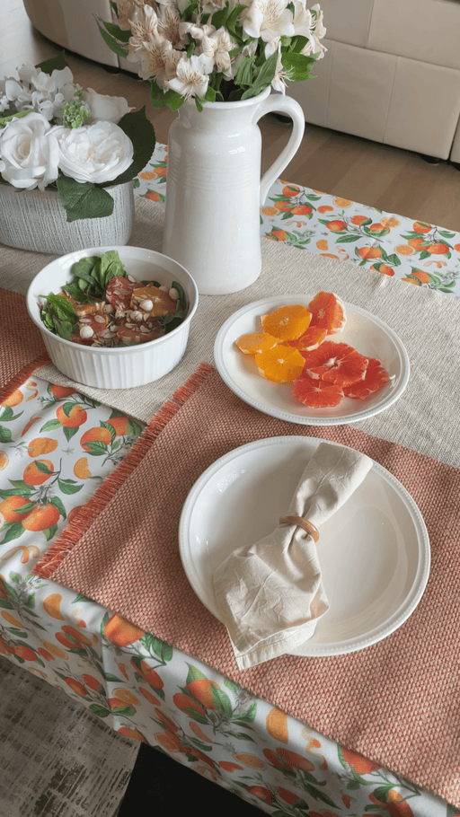 Orange Blossom Tablecloth - FineFamilyGoods59"x 94"