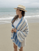 Peshtemal Towel Crinkle Muslin Blue - FineFamilyGoods