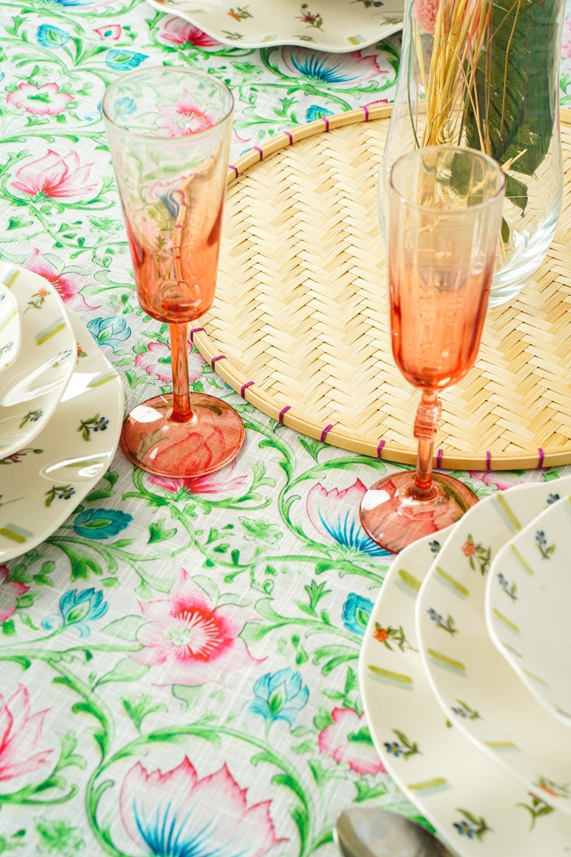 Pink and Green Floral Tablecloth - FineFamilyGoodstablecloth59"x 94"