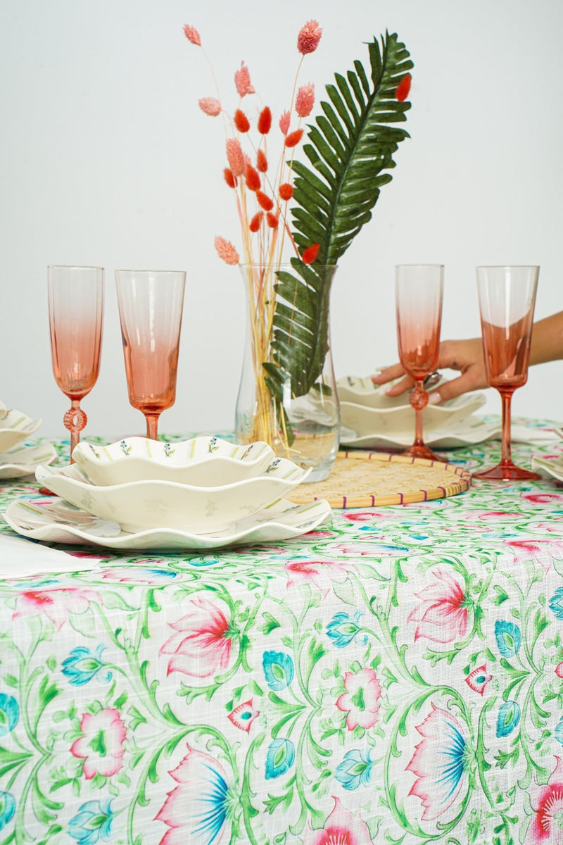Pink and Green Floral Tablecloth - FineFamilyGoodstablecloth59"x 94"