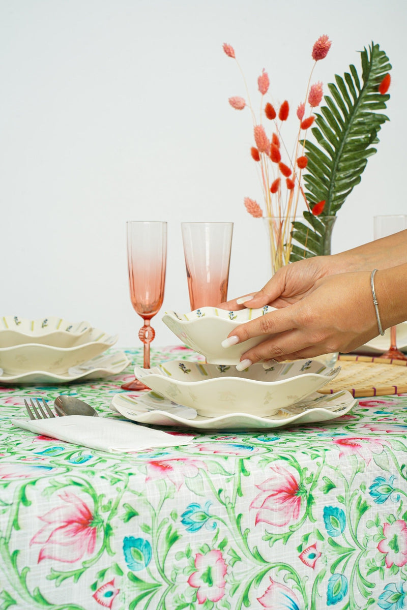 Pink and Green Floral Tablecloth - FineFamilyGoodstablecloth59"x 94"