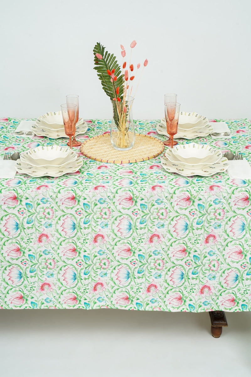 Pink and Green Floral Tablecloth - FineFamilyGoodstablecloth59"x 94"