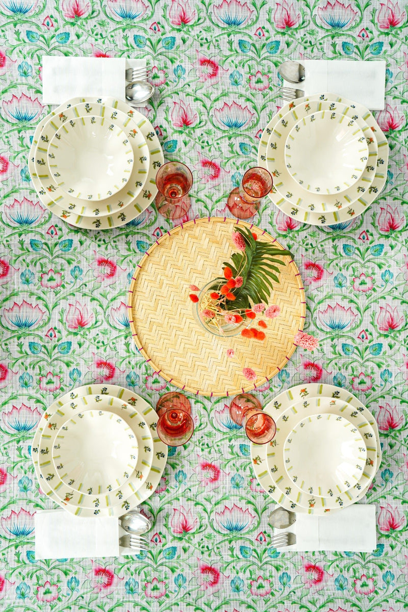 Pink and Green Floral Tablecloth - FineFamilyGoodstablecloth59"x 94"