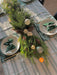 Striped Table Set - Emerald Green and White - FineFamilyGoods63" x 94"