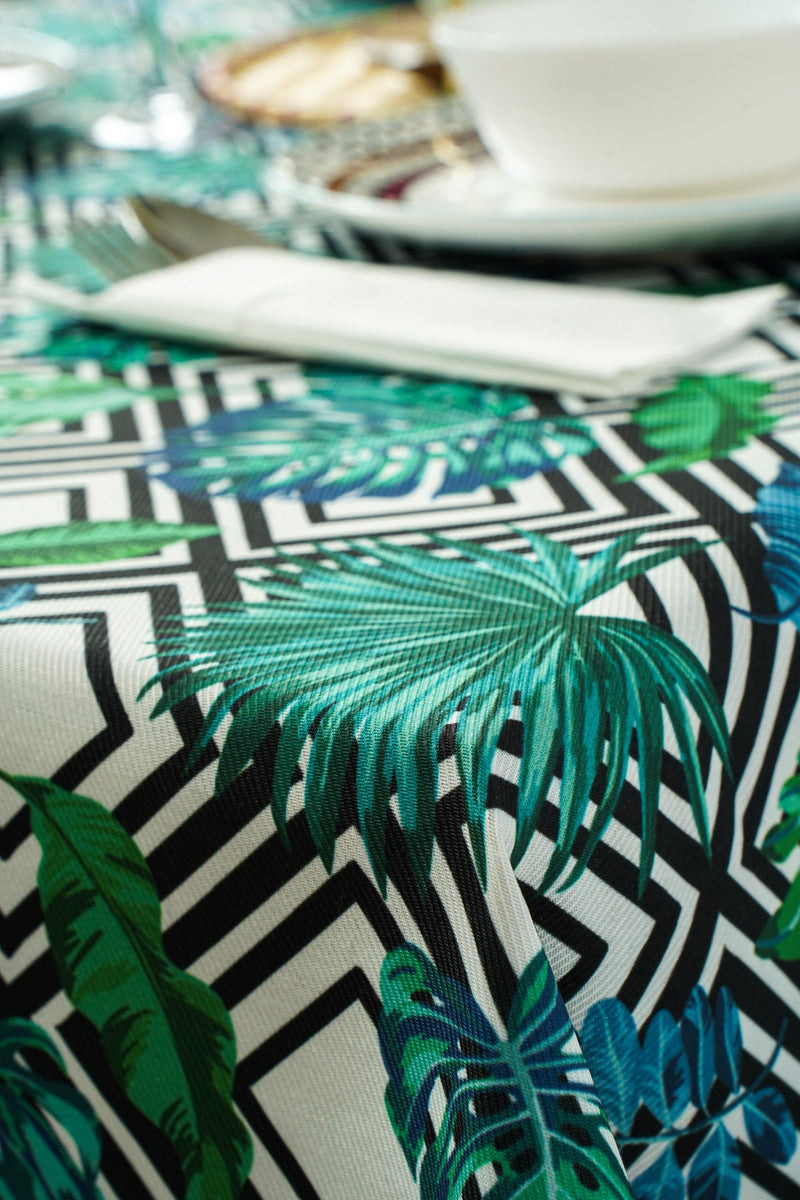 Tropical Geometric Tablecloth - FineFamilyGoods59"x 94"