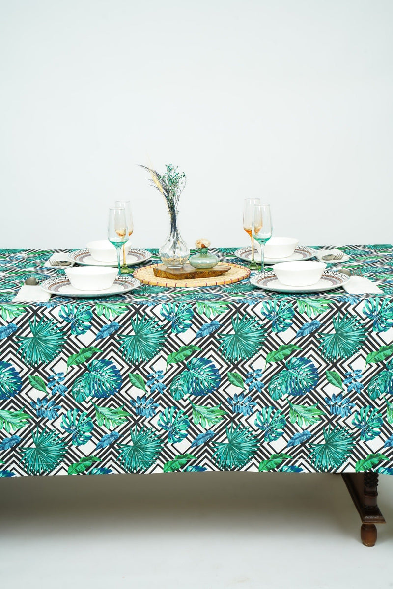 Tropical Geometric Tablecloth - FineFamilyGoods59"x 94"
