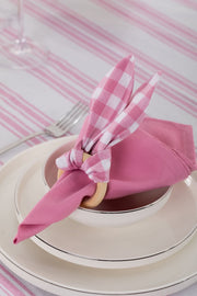 White and Pink Striped Table Set - FineFamilyGoods67"x 94"