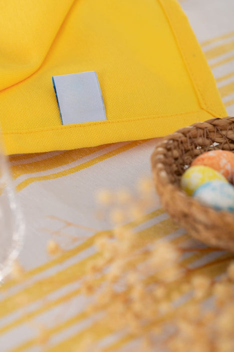 White and Yellow Tablecloth - FineFamilyGoods