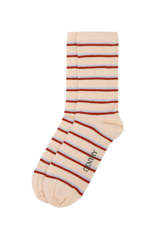 Base Cream Red and Purple Striped Socks - FineFamilyGoodsMedium (7-9)