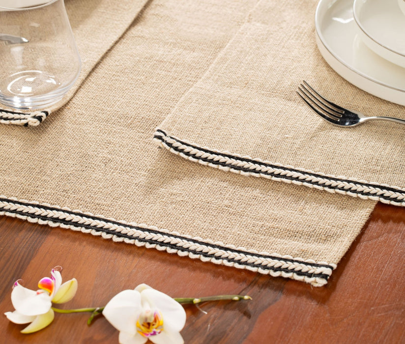 Black Braided Jute Placemat - FineFamilyGoods