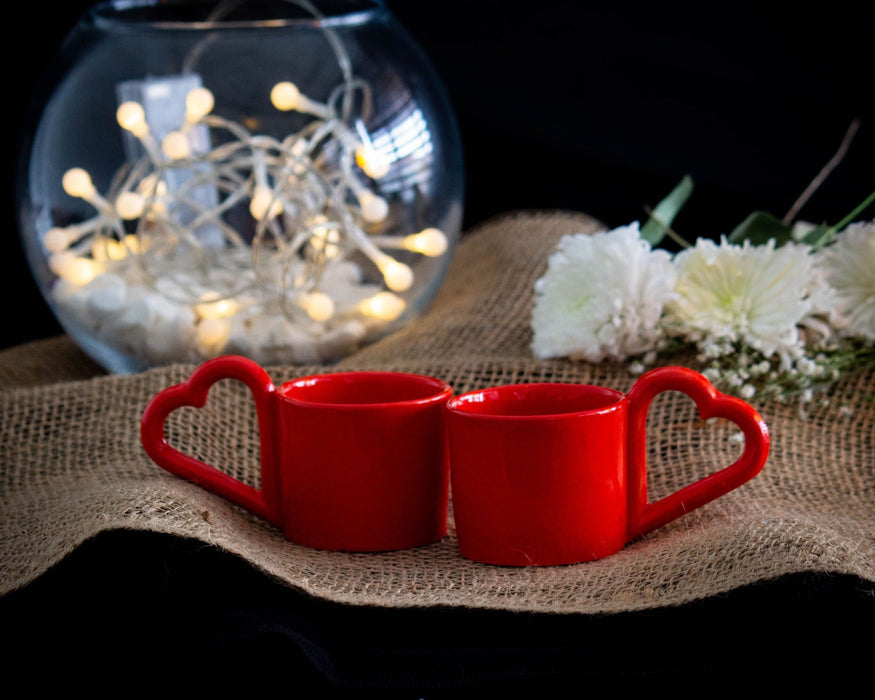 Ceramic Heart-Handle Red Espresso Cup - FineFamilyGoods