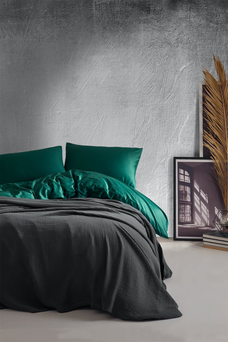 Charcoal Muslin Throw Blanket - FineFamilyGoods
