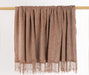 Chenille Throw Blanket with Fringe- Mink - FineFamilyGoods