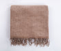 Chenille Throw Blanket with Fringe- Mink - FineFamilyGoods