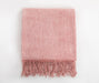 Chenille Throw Blanket with Fringe- Powder Pink - FineFamilyGoods