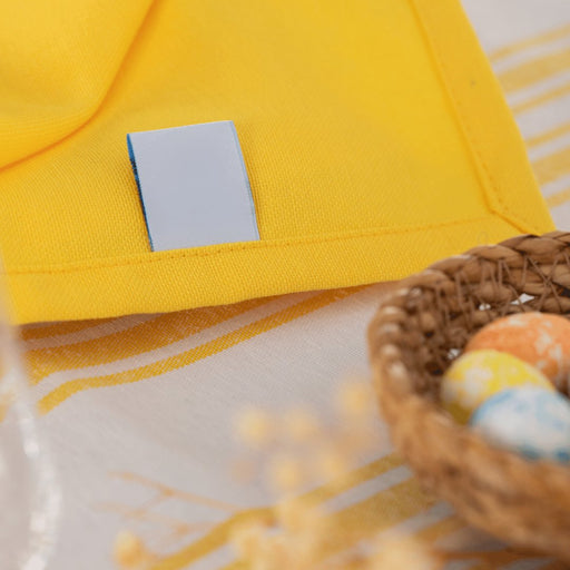 Easter Napkin and Handmade Bunny Ear Napkin Ring -Yellow - FineFamilyGoods4 Napkin + 4 Napkin Ring