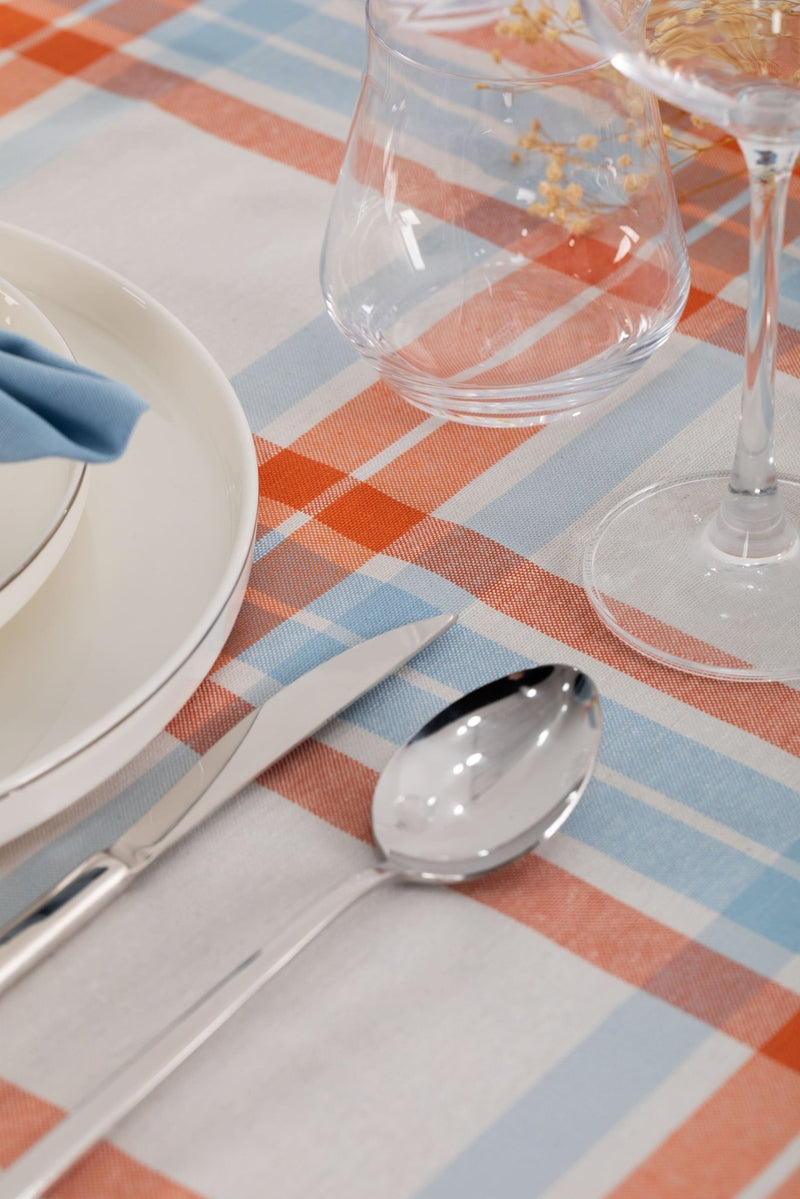 Easter Table Set - Blue & Orange - FineFamilyGoods63"x 94"