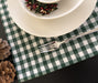 Embroidered Jute and Plaid Placemat Set- Green - FineFamilyGoods