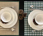 Embroidered Jute and Plaid Placemat Set- Green - FineFamilyGoods