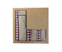 Embroidered Jute and Plaid Placemat Set- Red - FineFamilyGoods