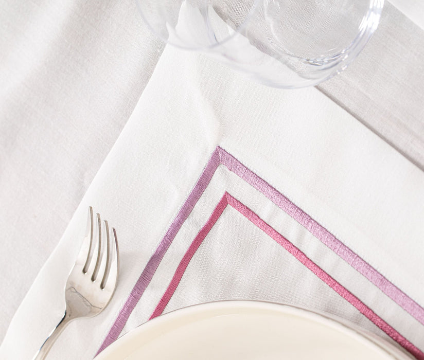 Embroidered Napkin- Pink - FineFamilyGoods