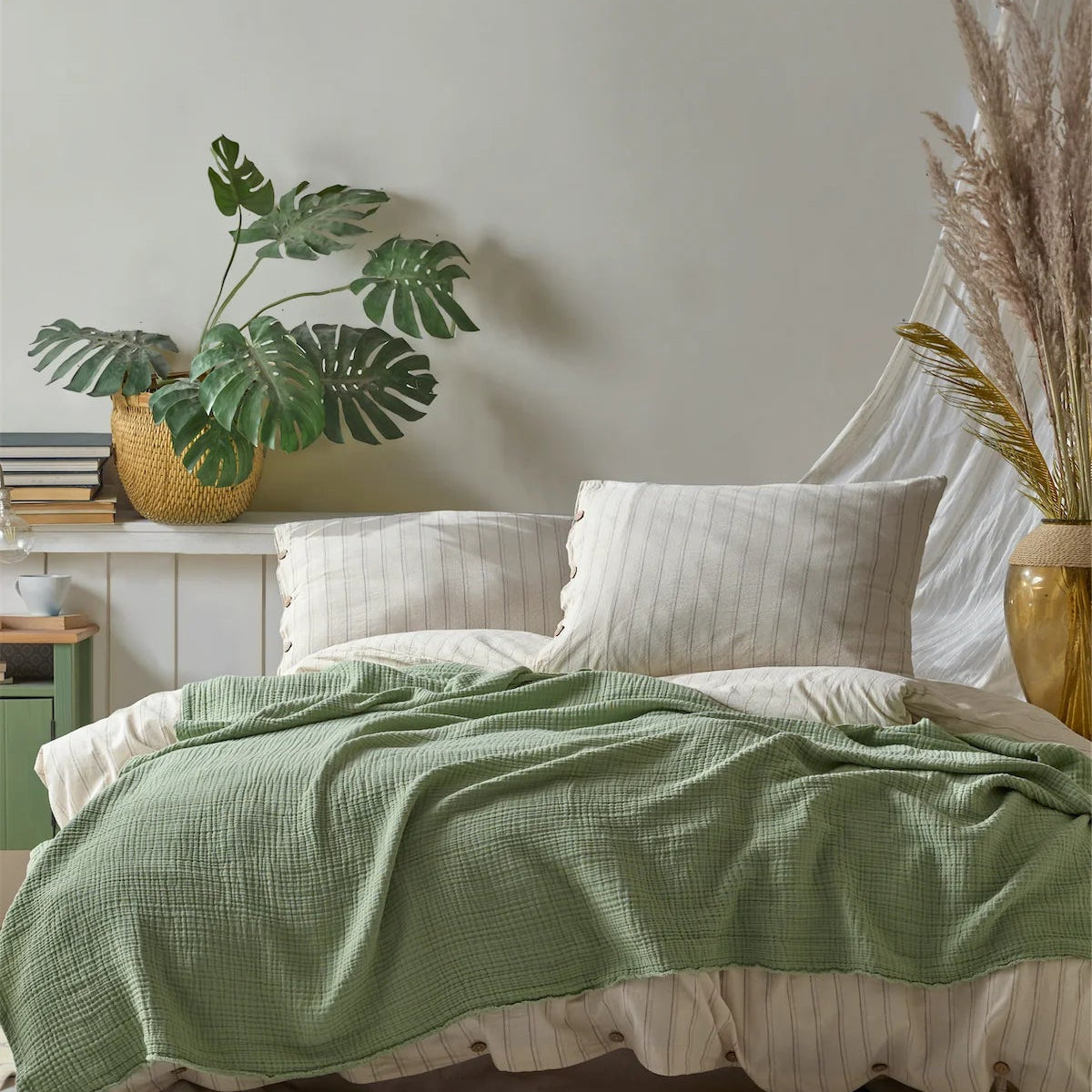 Green best sale muslin blanket