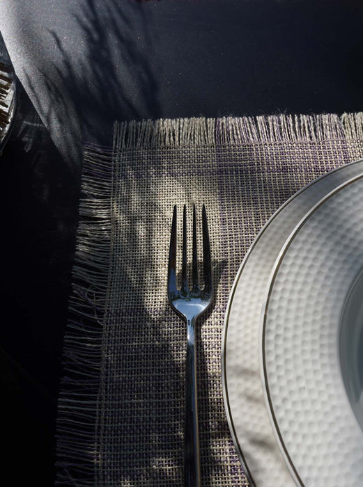 Jute Placemat Checked Lilac - FineFamilyGoods