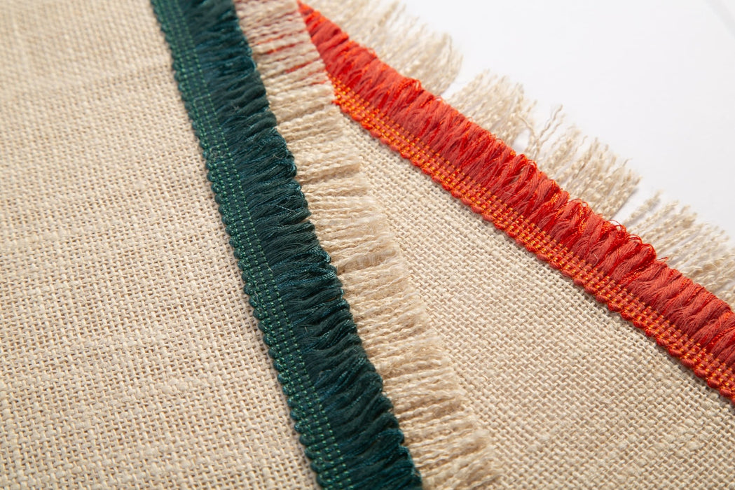 Jute Placemat with Green Fringe - FineFamilyGoods