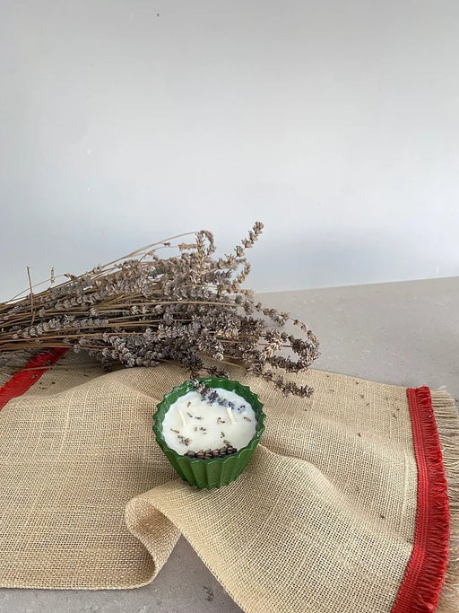 Lavender Scent Handmade Ceramic Soy Wax Candle-Green - FineFamilyGoods