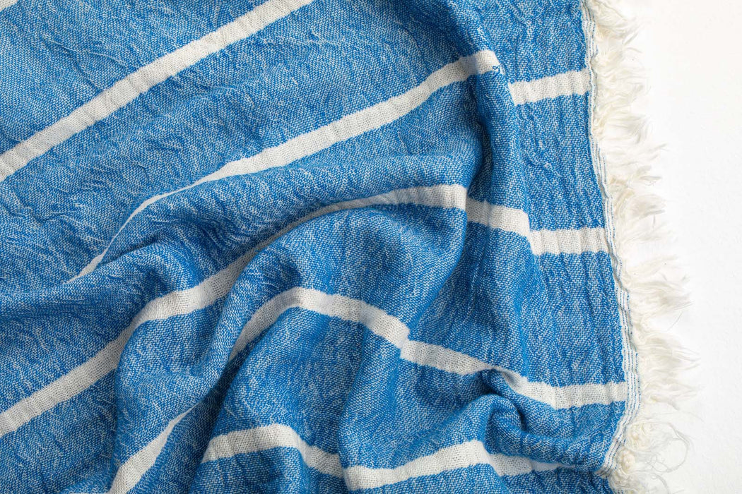 Peshtemal Towel Crinkle Muslin Blue - FineFamilyGoods