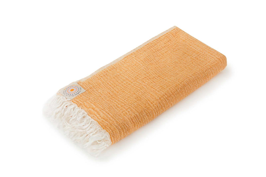 Peshtemal Towel Crinkle Muslin Mustard - FineFamilyGoods