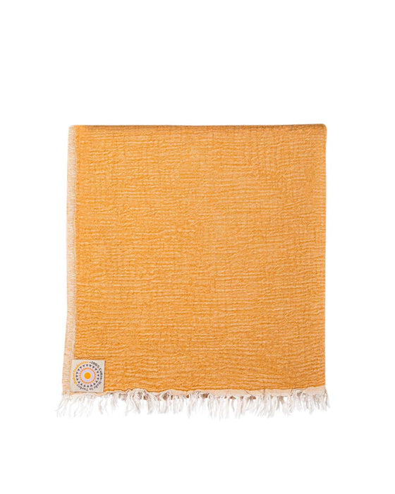 Peshtemal Towel Crinkle Muslin Mustard - FineFamilyGoods