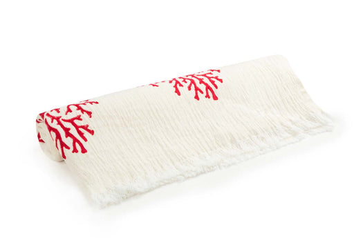 Peshtemal Towel Crinkle Muslin Tree Red - FineFamilyGoods