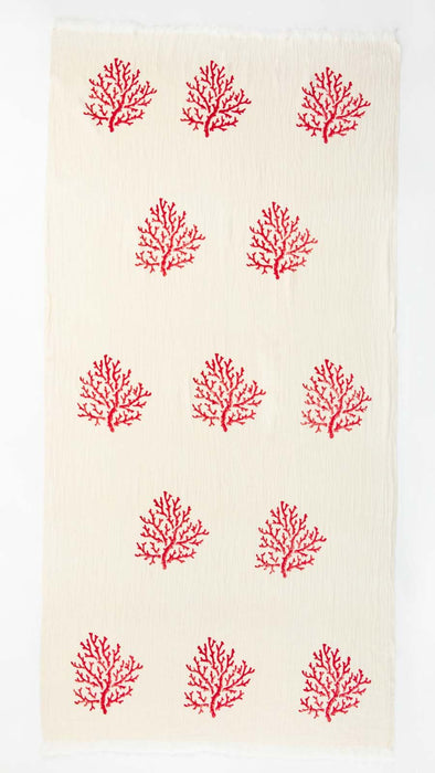 Peshtemal Towel Crinkle Muslin Tree Red - FineFamilyGoods