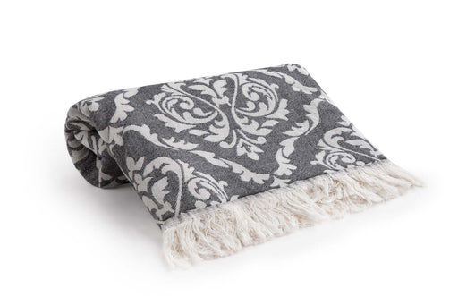 Peshtemal Towel Damask Black - FineFamilyGoods