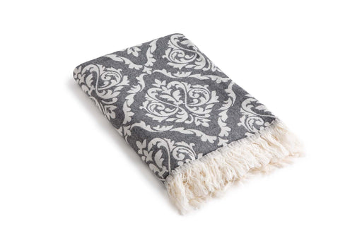 Peshtemal Towel Damask Black - FineFamilyGoods