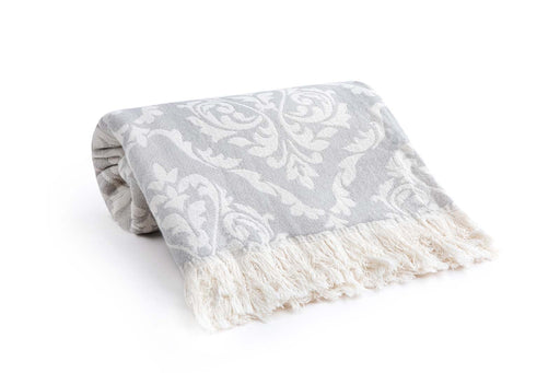 Peshtemal Towel Damask Gray - FineFamilyGoods