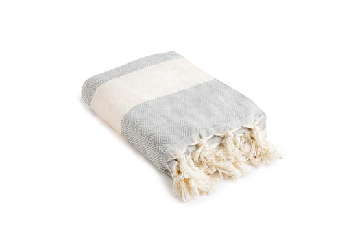 Peshtemal Towel Diamond Throw Gray - FineFamilyGoods