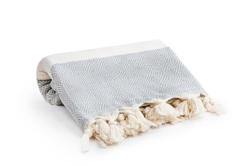 Peshtemal Towel Diamond Throw Gray - FineFamilyGoods