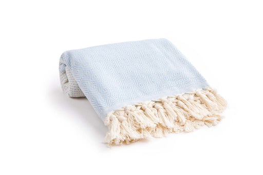 Peshtemal Towel Diamond Throw Light Blue - FineFamilyGoods