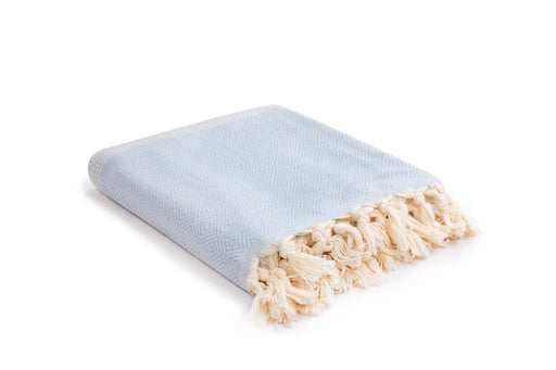 Peshtemal Towel Diamond Throw Light Blue - FineFamilyGoods