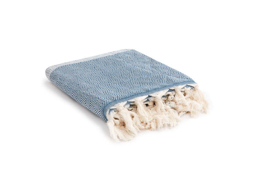 Peshtemal Towel Diamond Throw Navy - FineFamilyGoods