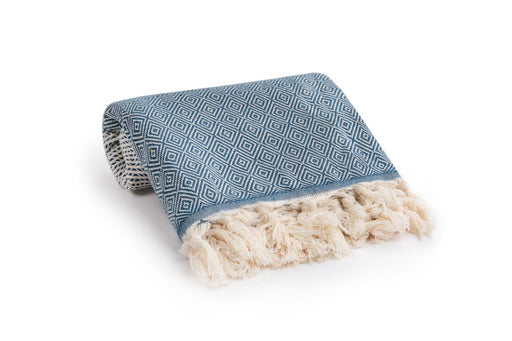 Peshtemal Towel Diamond Throw Navy - FineFamilyGoods