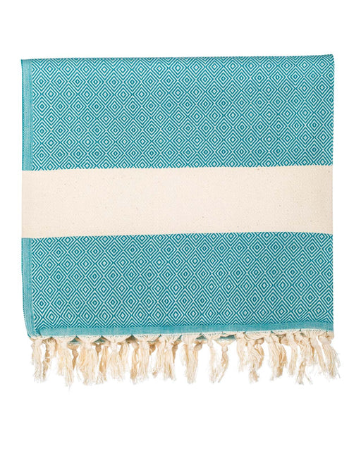 Peshtemal Towel Diamond Throw Teal - FineFamilyGoods