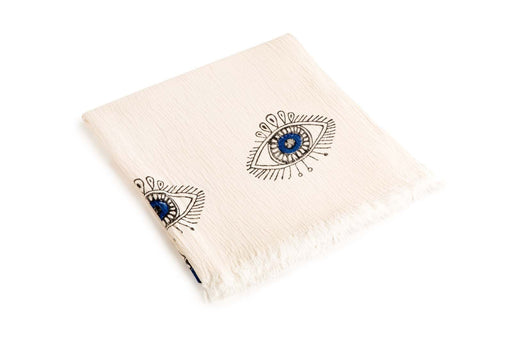 Peshtemal Towel Evil Eye Ecru - FineFamilyGoods