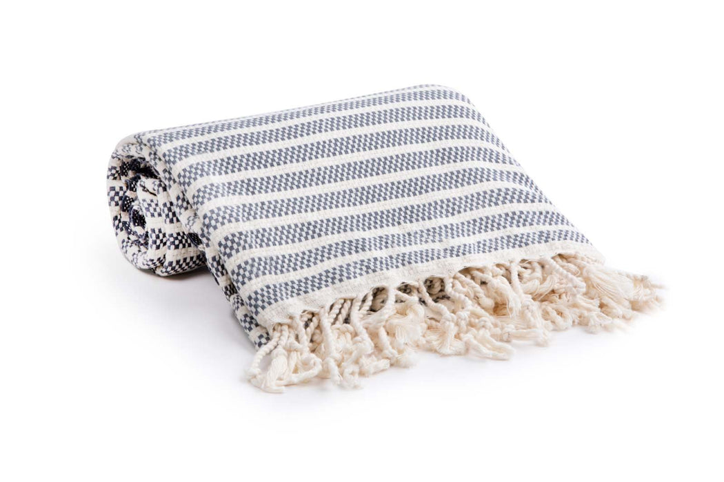 Peshtemal Towel Narrow Stripe Navy Blue - FineFamilyGoods