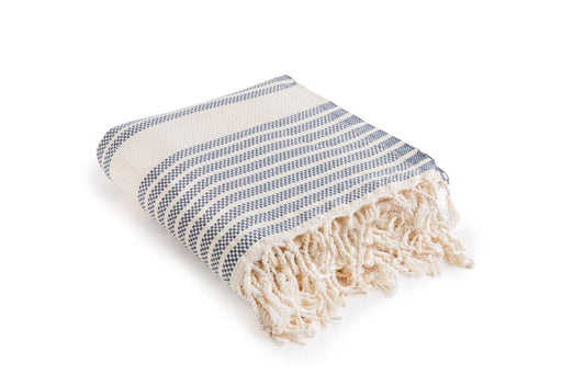 Peshtemal Towel Narrow Stripe Navy Blue - FineFamilyGoods