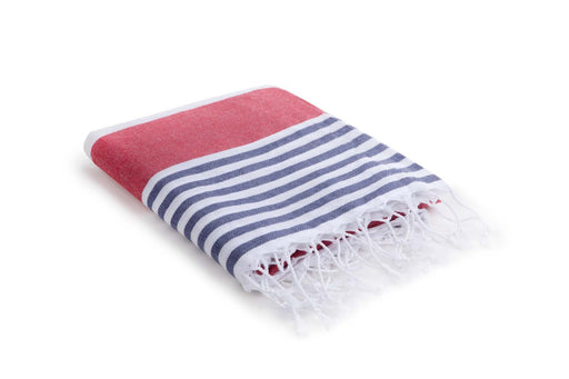 Peshtemal Towel Stripe Red & Blue - FineFamilyGoods