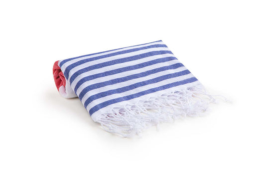 Peshtemal Towel Stripe Red & Blue - FineFamilyGoods