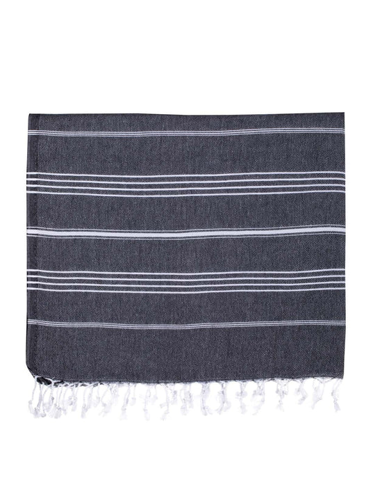 Peshtemal Towel White Stripe Black - FineFamilyGoods